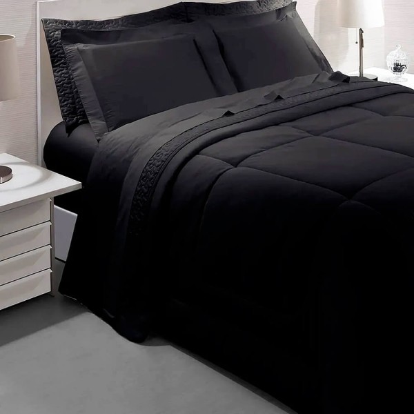 Kit Colcha / Cobre leito Queen 300 fios Satinee Square - Kacyumara