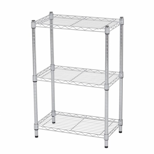 Encontraproduto.com.br - Estante com 3 Andares em Aço Carbono Cromado 90X60X35CM - Hasiera