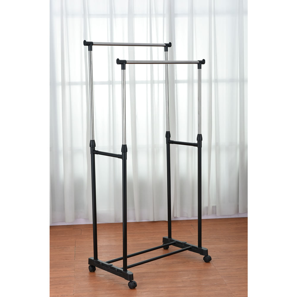 Encontraproduto.com.br - Arara Dupla Móvel e Extensível para Roupas - Hasiera