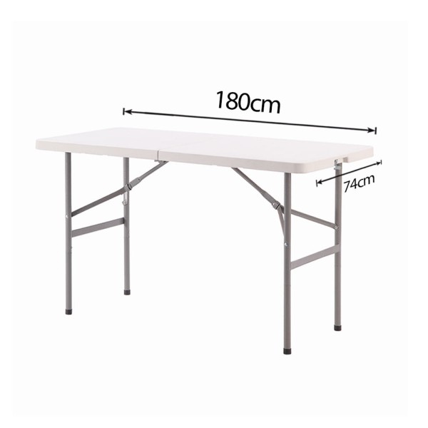 Encontraproduto.com.br - Mesa Retangular Dobrável Branca 122x60x74CM - Hasiera