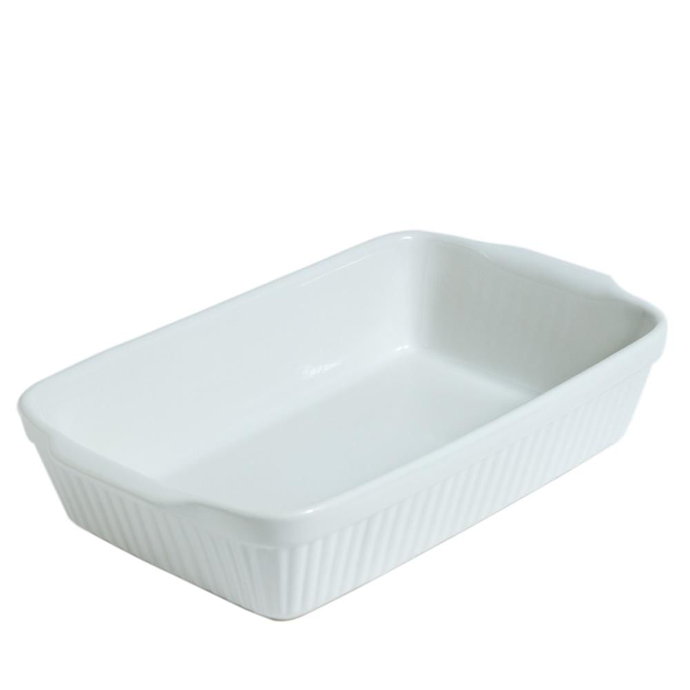 Assadeira Retangular 34x19cm Cerâmica Cazza Branca