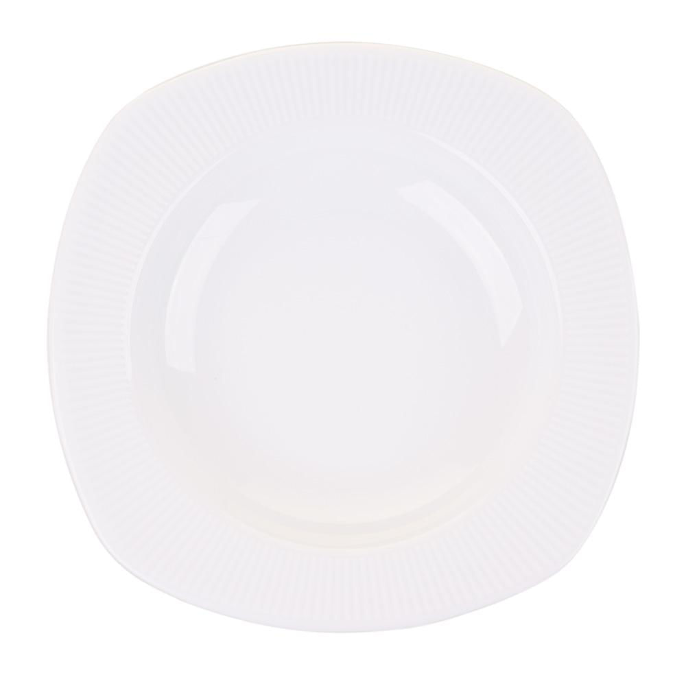 Prato de Porcelana Fundo 22cm Cazza Lumi Branco