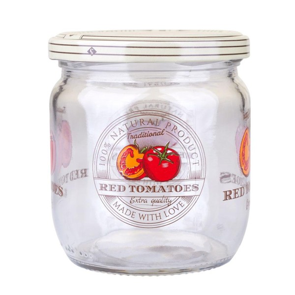Encontraproduto.com.br - Pote Porta Mantimentos de Vidro 425ml Tomate