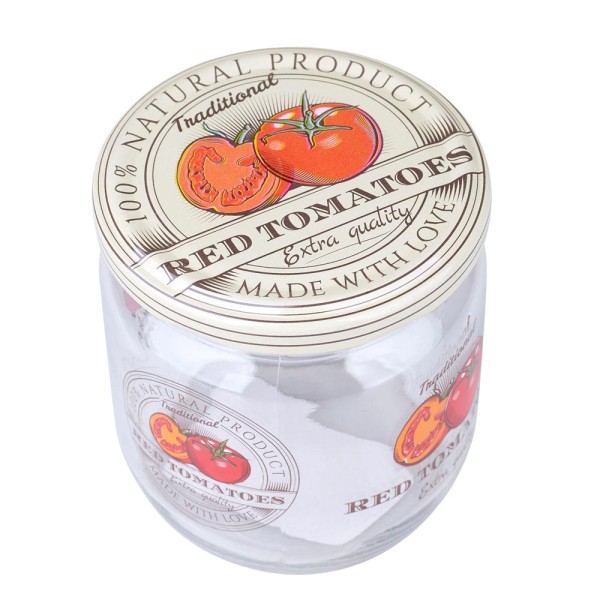 Encontraproduto.com.br - Pote Porta Mantimentos de Vidro 425ml Tomate