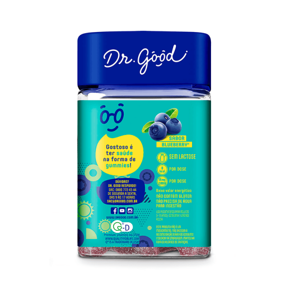 Encontraproduto.com.br - Vitamina D Dr. Good Kids Blueberry 30 Gomas