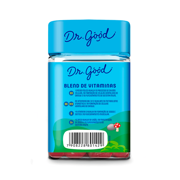 Encontraproduto.com.br - Suplemento Alimentar Dr. Good Multigood Kids Sabor Morango 30 Gomas