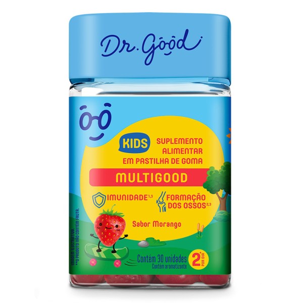 Encontraproduto.com.br - Suplemento Alimentar Dr. Good Multigood Kids Sabor Morango 30 Gomas