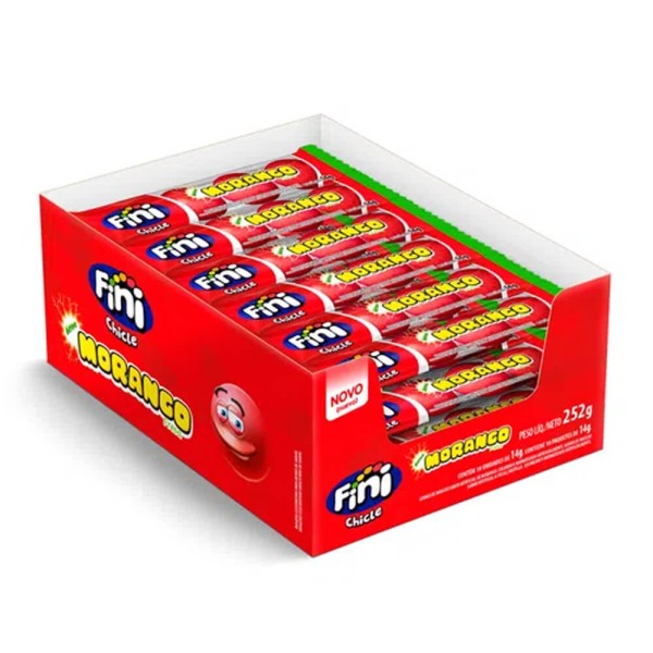 Encontraproduto.com.br - Chiclete Morango Cítrico 14g c/18 - Fini