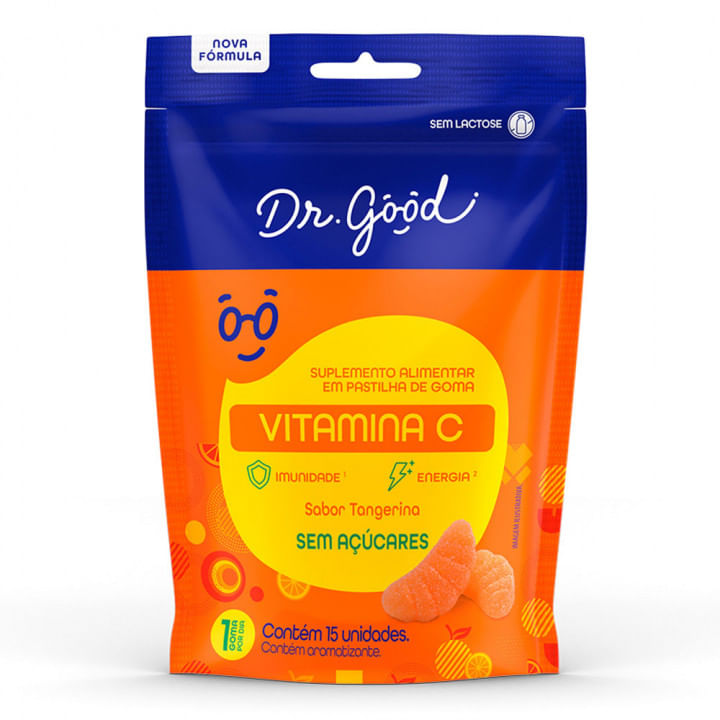Encontraproduto.com.br - Vitamina C Dr Good Tangerina 15 Gomas