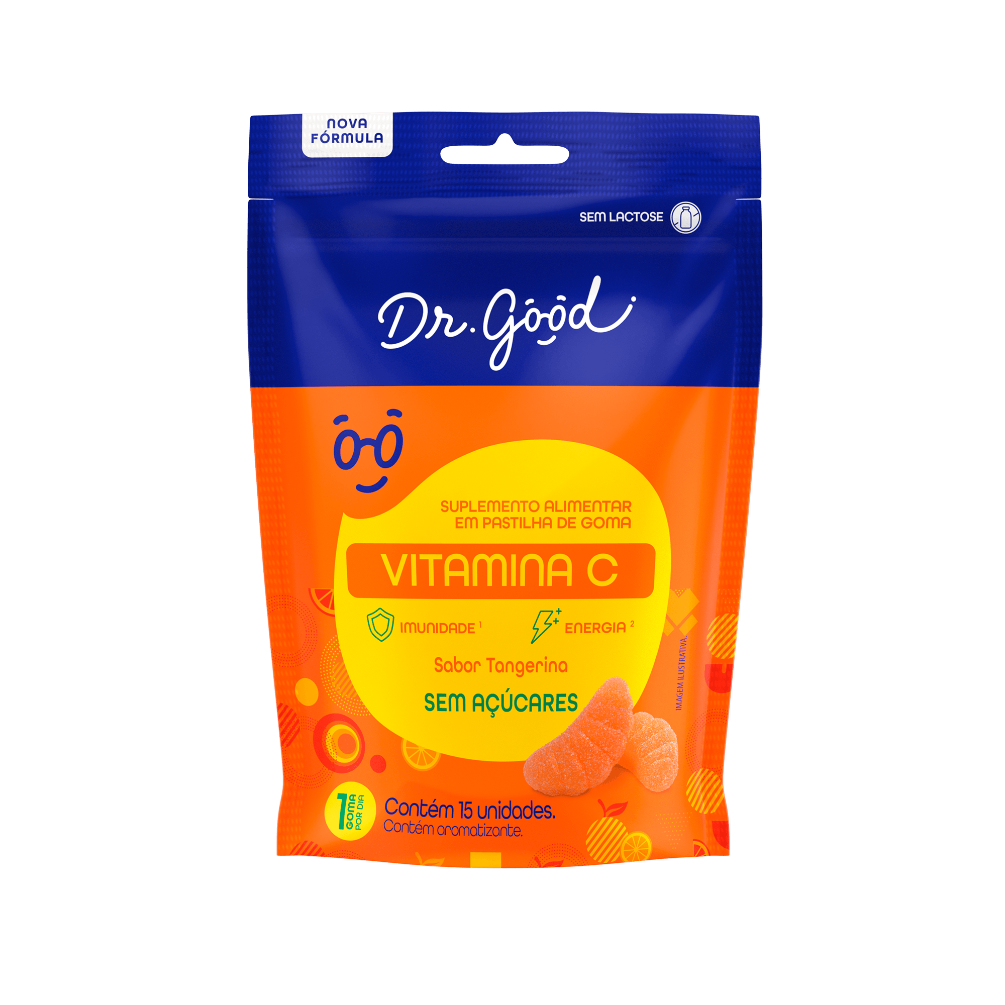 Encontraproduto.com.br - Vitamina C Dr Good Tangerina 15 Gomas