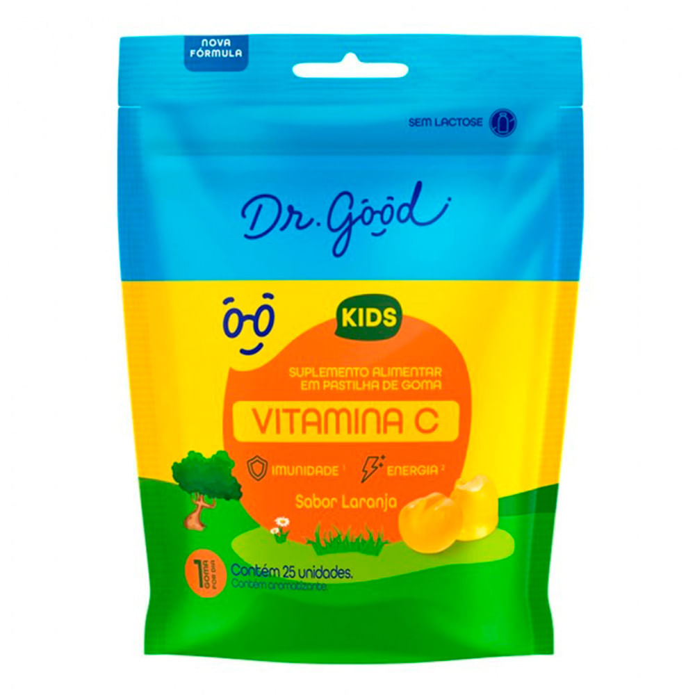 Encontraproduto.com.br - Vitamina C Kids Dr Good Suplemento Pastilha Laranja 25 Gomas