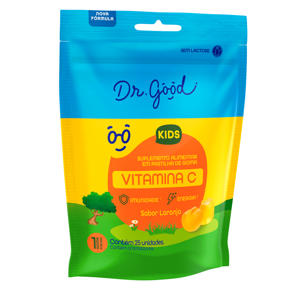Encontraproduto.com.br - Vitamina C Kids Dr Good Suplemento Pastilha Laranja 25 Gomas