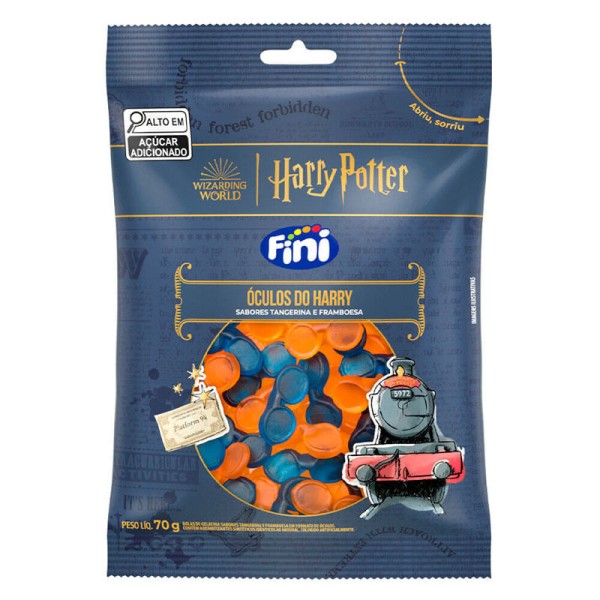 Encontraproduto.com.br - Bala de Gelatina Harry Potter Óculos Tangerina e Framboesa 70g - Fini