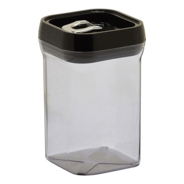 Encontraproduto.com.br - Pote para Mantimentos de Plástico com Tampa Preta 17cm