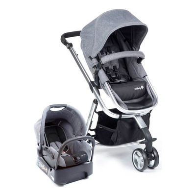 Travel System Mobi Safety 1St Grey Denim Silver