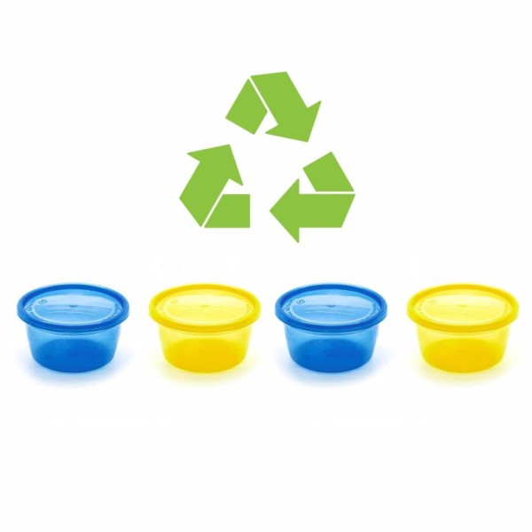 Encontraproduto.com.br - Kit 4 Potes Infantis Multiuso 236ml Infanti Azul e Amarelo