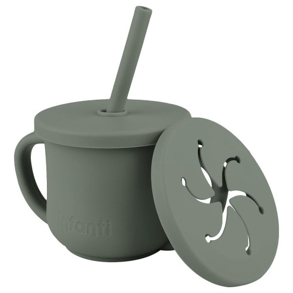 Encontraproduto.com.br - Copo de Silicone 2 em 1 Piccolo Verde - Infanti
