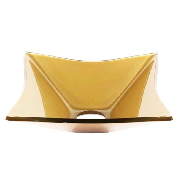 Cuba de Vidro Quadrada 31cm Dourado Real