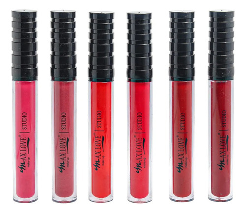 6 Lip Gloss Alta Cobertura Terxtura Leve Efeito 3d Max Love
