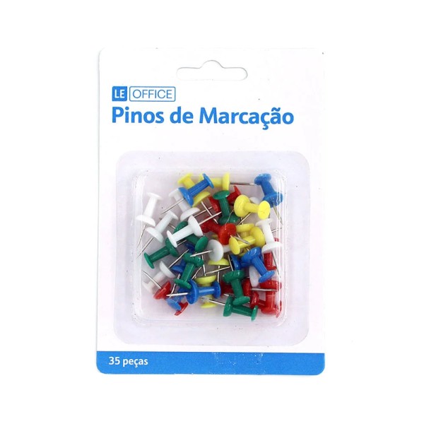 Encontraproduto.com.br - Alfinete Pino de Marcação Le Colorido com 35 Unidades