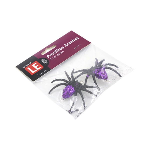 Encontraproduto.com.br - Presilha de Aranha Le Halloween com 2 Unidades