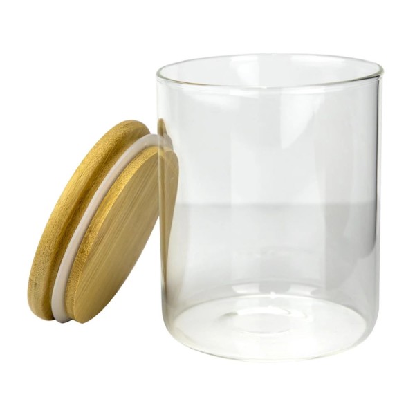 Encontraproduto.com.br - Pote para Mantimento Cazza em Vidro Borosilicato Hermético com Tampa Bambu 750ml