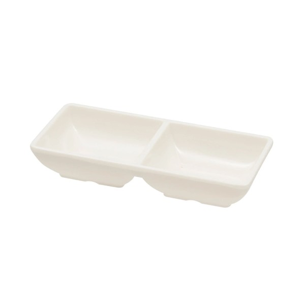 Encontraproduto.com.br - Petisqueira em Melamina Le 15cm com 2 Divisórias Branca