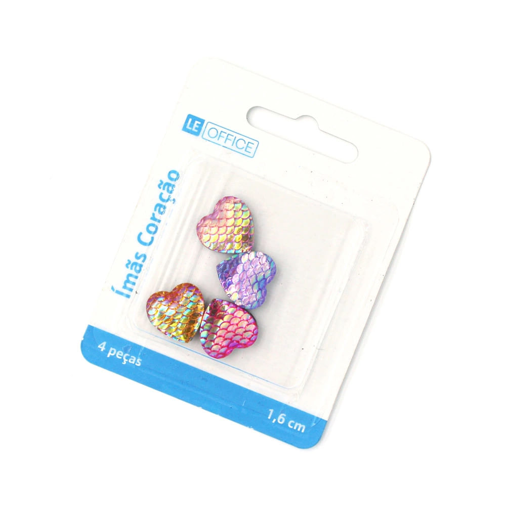 Encontraproduto.com.br - Ímã Magnetico Le Coração Escama 1.6cm com 4 Unidades Mutlticor