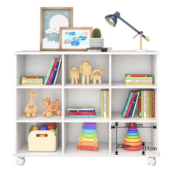 Encontraproduto.com.br - Kit 2 Nichos Organizadores com Rodízios Toys Q01 Branco