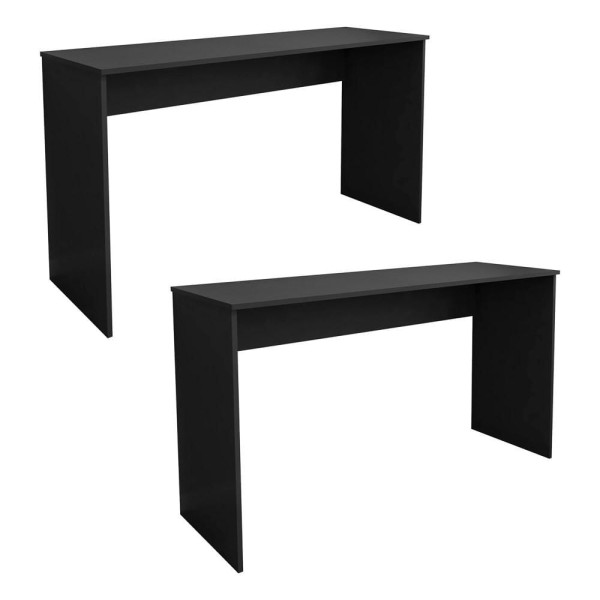 Encontraproduto.com.br - Kit 2 Mesas para Computador Notebook Escrivaninha 136cm Slim A01 Preto - Mpozenato
