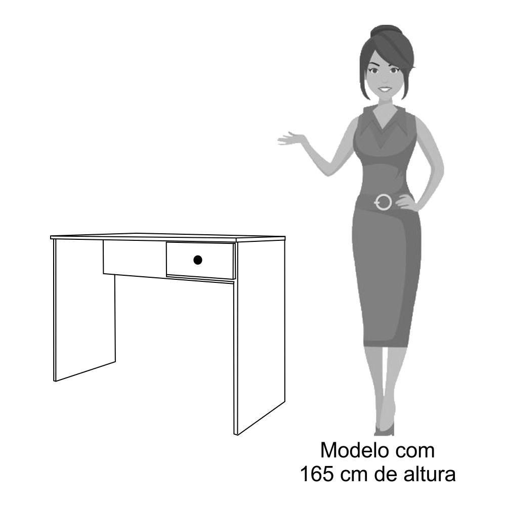 Encontraproduto.com.br - Mesa para Computador Notebook Escrivaninha 101cm Dubai L03 Branco - Mpozenato
