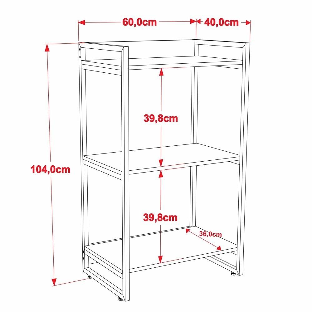 Encontraproduto.com.br - Kit Escritório Estilo Industrial Mesa 135cm e Estante Snow