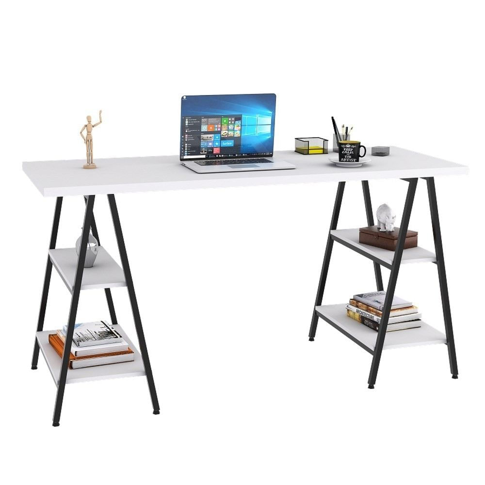 Encontraproduto.com.br - Mesa Escrivaninha 150cm Estilo Industrial Prisma Chess