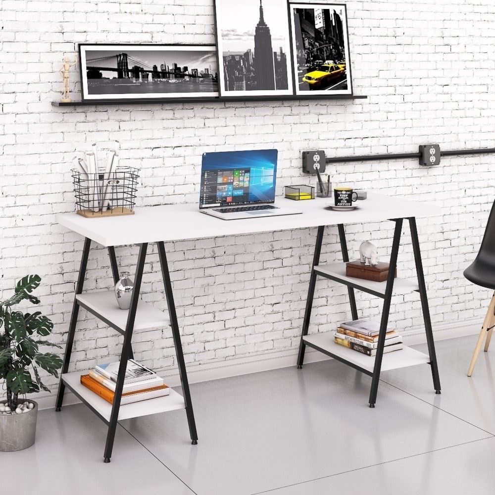 Encontraproduto.com.br - Mesa Escrivaninha 150cm Estilo Industrial Prisma Chess