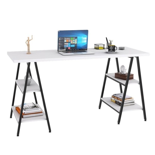 Encontraproduto.com.br - Mesa Escrivaninha 150cm Estilo Industrial Prisma Chess