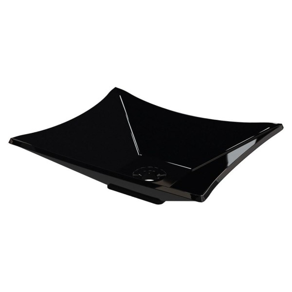 Encontraproduto.com.br - Cuba Pia De Apoio Para Banheiro Retangular Luxo 38 Preto