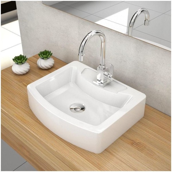 Encontraproduto.com.br - Cuba Pia De Apoio Para Banheiro Retangular Aria Rt41 C08 Branco