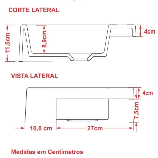 Encontraproduto.com.br - Cuba Pia Semi Encaixe Para Banheiro Quadrada Kuad 395 C08 Branco - Mpozenato