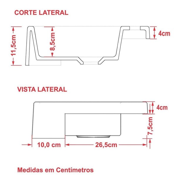 Encontraproduto.com.br - Cuba Pia Semi Encaixe Para Banheiro Retangular 54Cm Xrt C08 Amarelo - Mpozenato