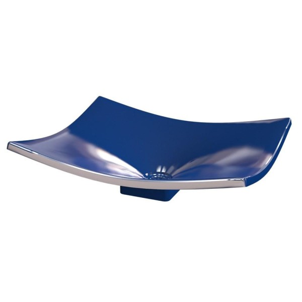 Encontraproduto.com.br - Cuba Pia de Apoio para Banheiro Retangular Folha Bari F44W C08 Azul Escuro - Mpozenato