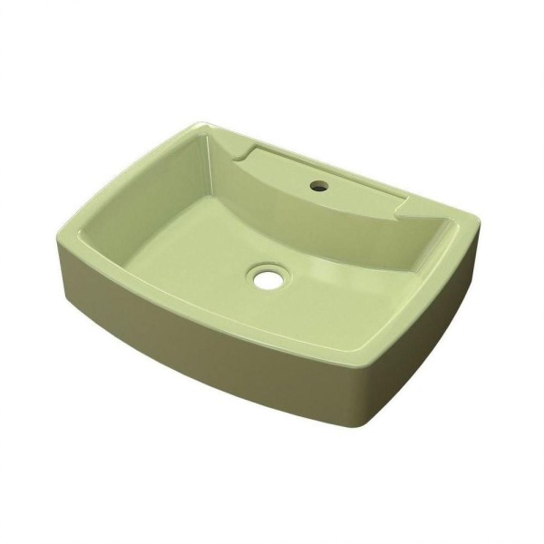 Encontraproduto.com.br - Cuba Pia De Apoio Para Banheiro Retangular Aria Rt50 Verde Acqua C08