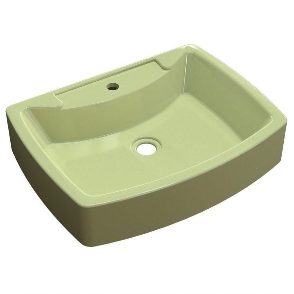 Encontraproduto.com.br - Cuba Pia De Apoio Para Banheiro Retangular Aria Rt50 Verde Acqua C08