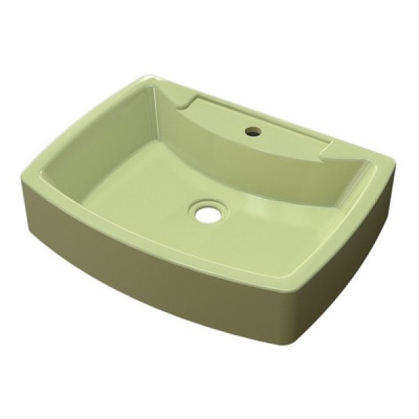 Encontraproduto.com.br - Cuba Pia De Apoio Para Banheiro Retangular Aria Rt50 Verde Acqua C08