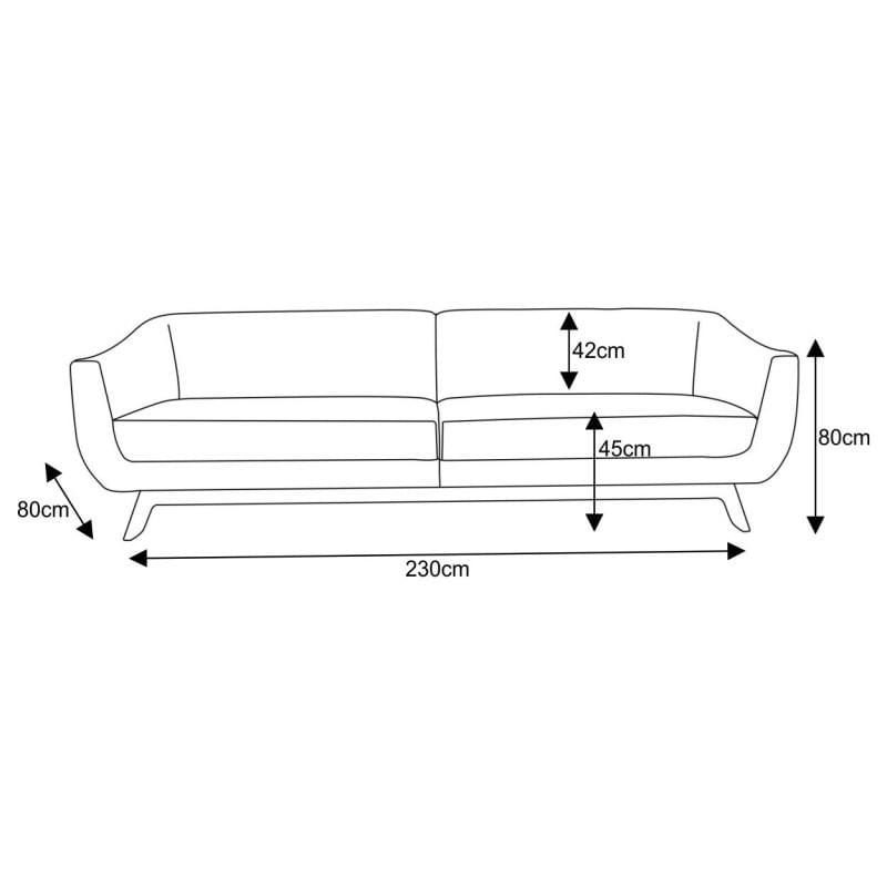 Encontraproduto.com.br - Sofá Atenas 3 Lugares 230cm C12 Branco - Domi