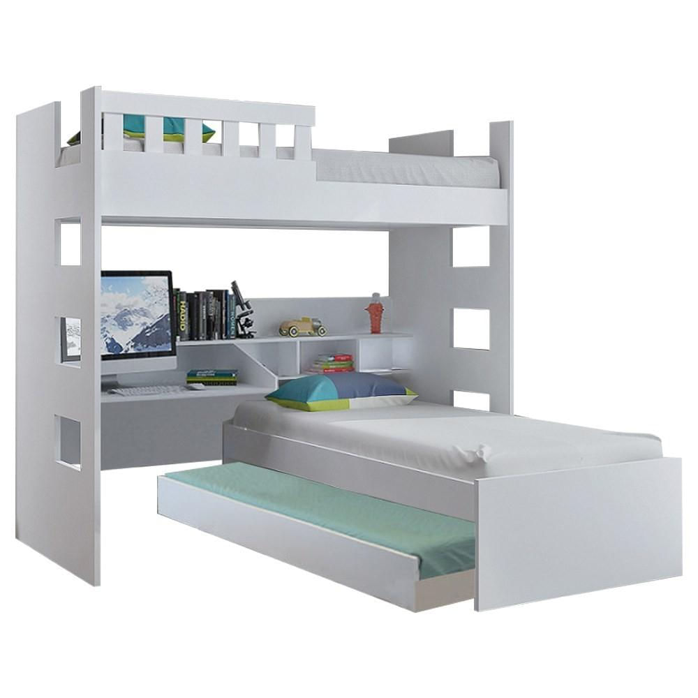 Encontraproduto.com.br - Treliche Multifuncional com Escrivaninha Branco Mpozenato