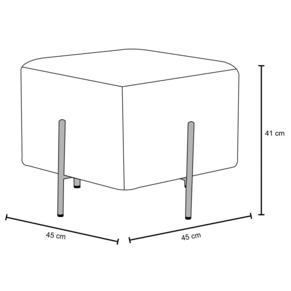 Encontraproduto.com.br - Kit 2 Puffs Decorativos 45cm Base Aço Status C-279 Veludo Mostarda - Domi