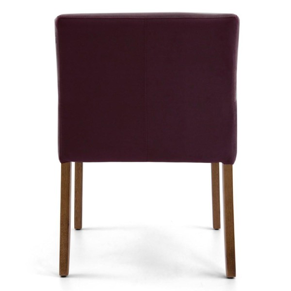 Encontraproduto.com.br - Kit 2 Poltronas Decorativas Base Madeira Angel Veludo C-292 Uva - Domi