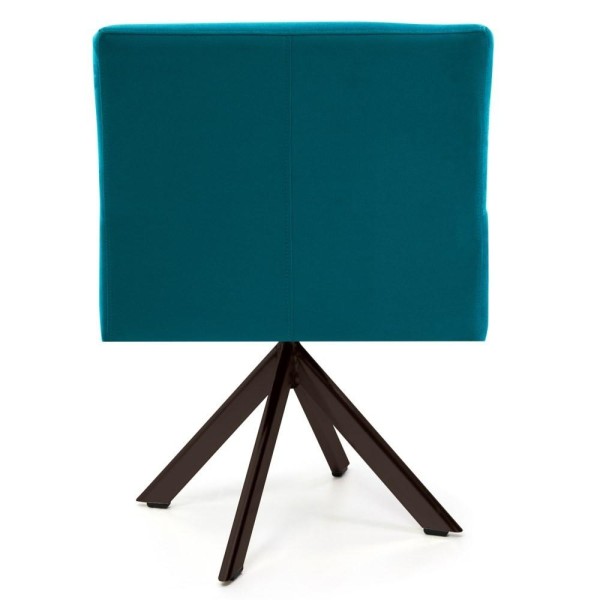 Encontraproduto.com.br - Kit 2 Poltronas Decorativas Giratórias Base Eiffel Chccolate Angel Veludo C-66 Turquesa - Domi