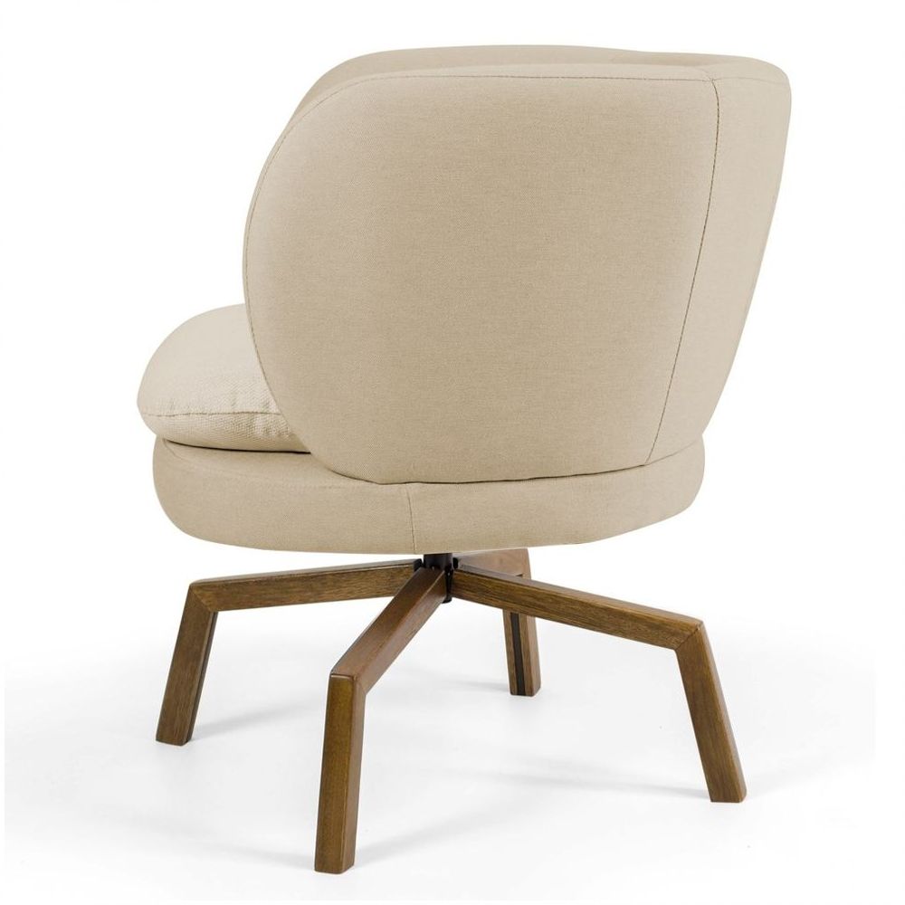 Encontraproduto.com.br - Poltrona Melissa Ka Castanho C129 Linho Bege Escuro