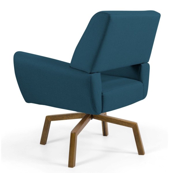 Encontraproduto.com.br - 02 Poltronas Melli Ka Castanho B170 Veludo Azul Cobalto